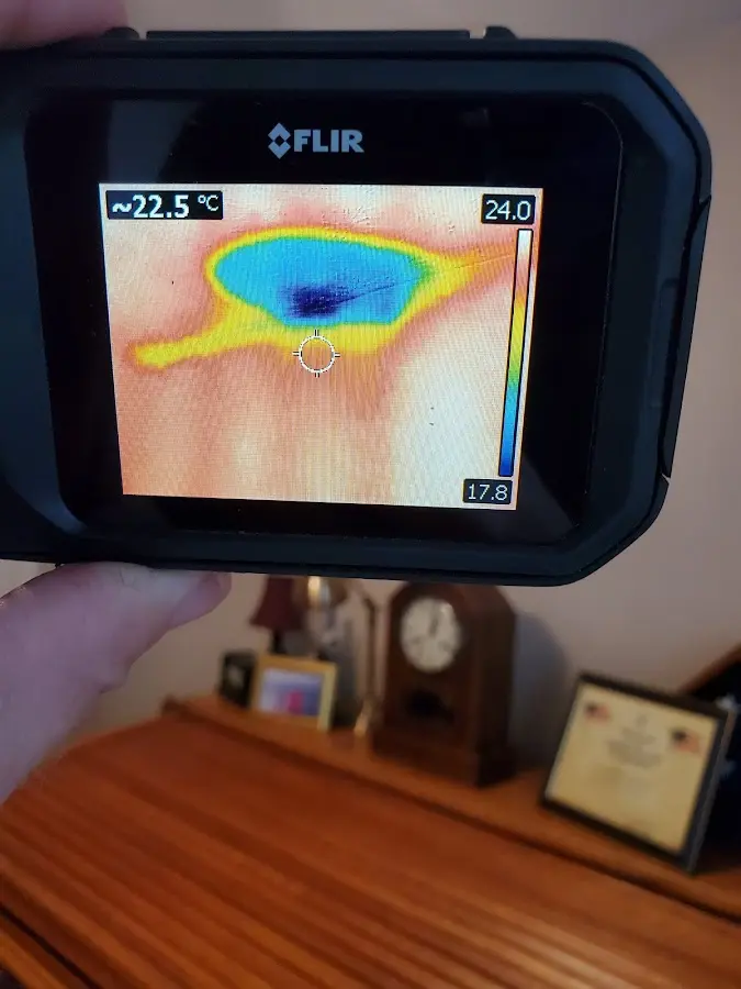 Thermal imaging inspection for water damage in Clay