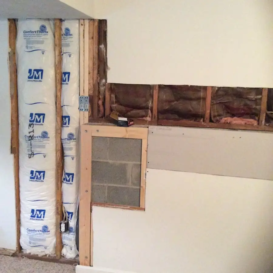 Wall insulation replacement during Contents Cleaning & Restoration in Clay